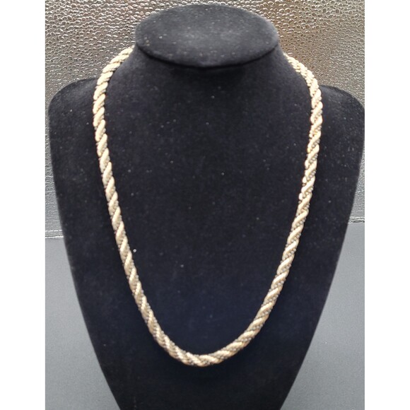 Pretty, Heavy Silver and Black Beaded Necklace Marked Korea - Picture 2 of 3